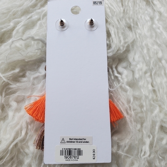 Express statement earings with orange and golden color tassels - Picture 3 of 5